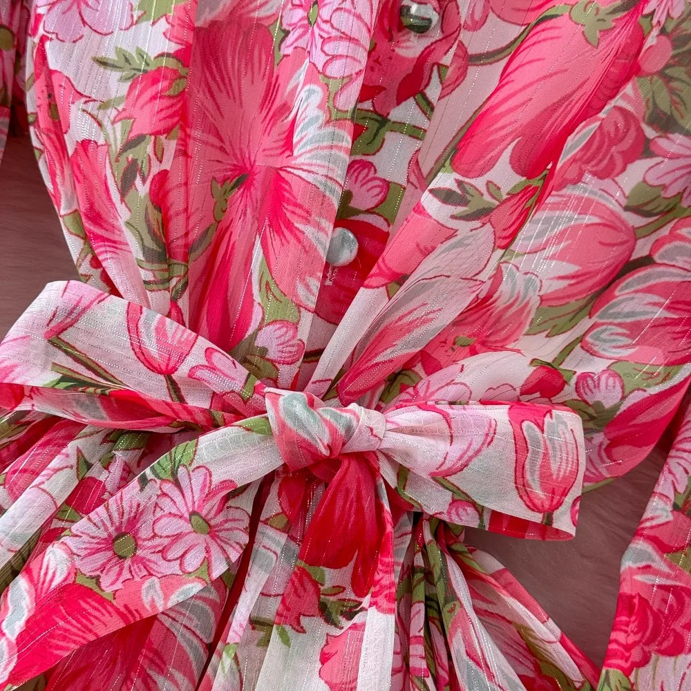 Chiffon Ruched High Waist Dresses