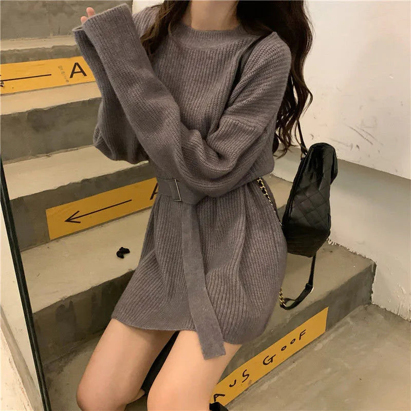 Lazy Style Loose Knitted Dresses for Women