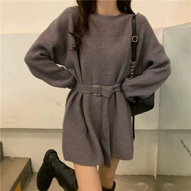 Lazy Style Loose Knitted Dresses for Women