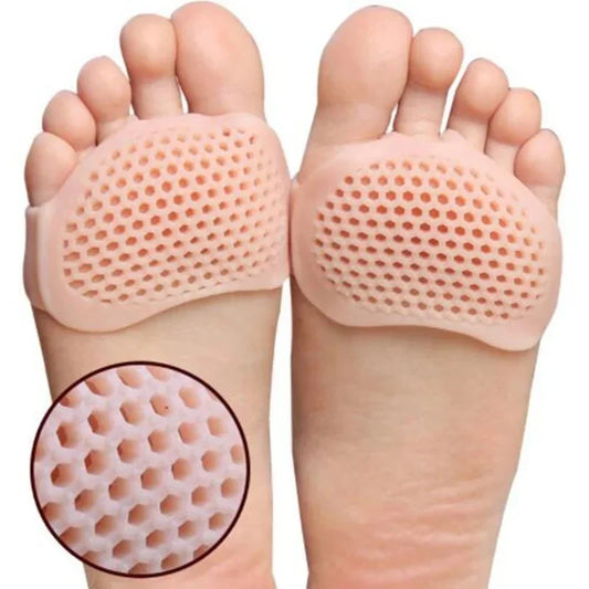 2pcs Soft Gel Metatarsal Pads Forefoot Cushions for Pain Relief, Reusable Breathable Toe Sleeves Foot Care for Women and Men