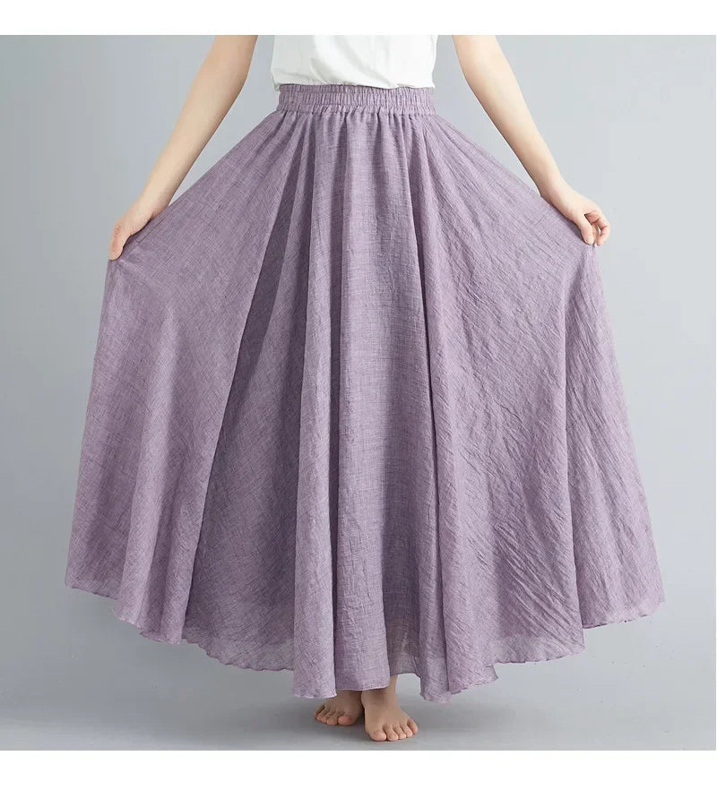 Cotton Linen Women Skirts